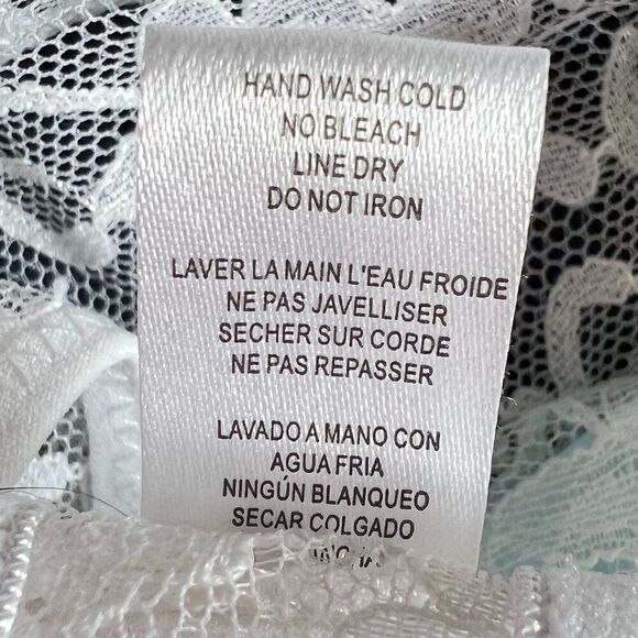 White Lace Floral Ruffle Sheer Underwire Slip Dress Size 2X - Picture 11 of 11